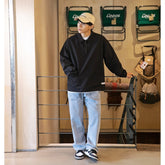 Unisex Jacket Loose Cargo Pullover Trendy Men's Turn-down Collar Coat Top